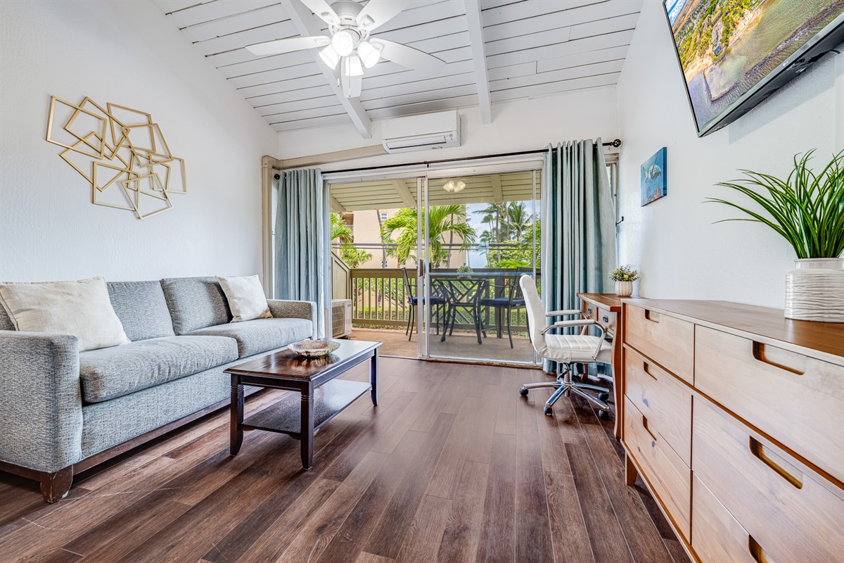 Comfy sofa by day, bed for 3rd & 4th guests by night.