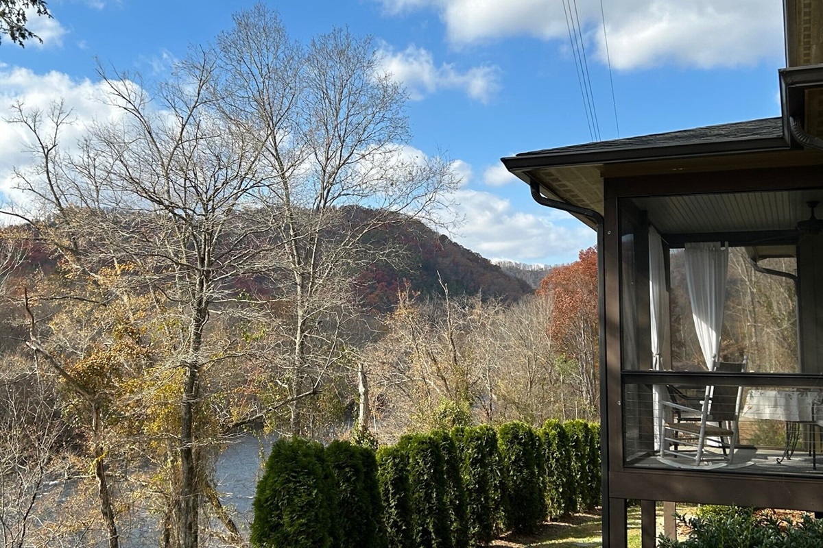 The porch is a lovely place to enjoy a late Autumn day