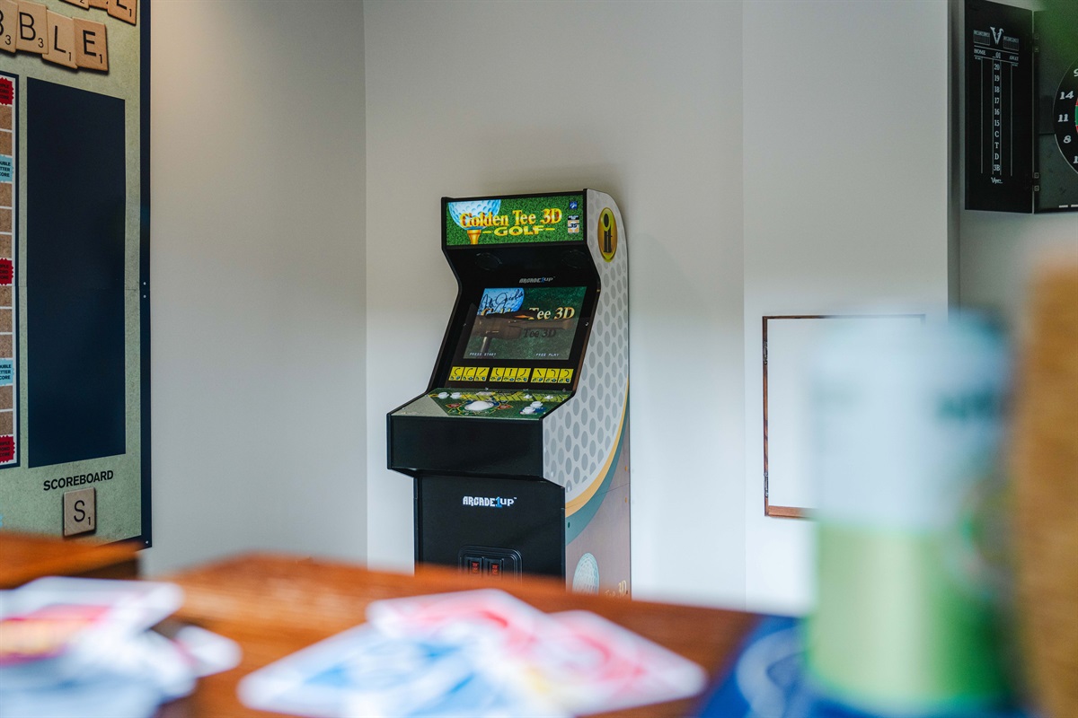 Challenge your crew to a round of Golden Tee 3D Golf for retro gaming fun.