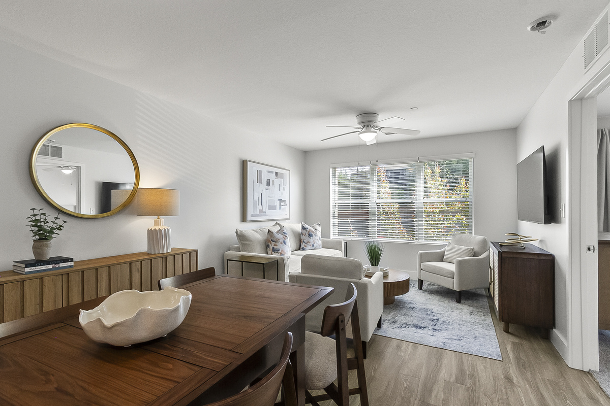 Open concept dining and living