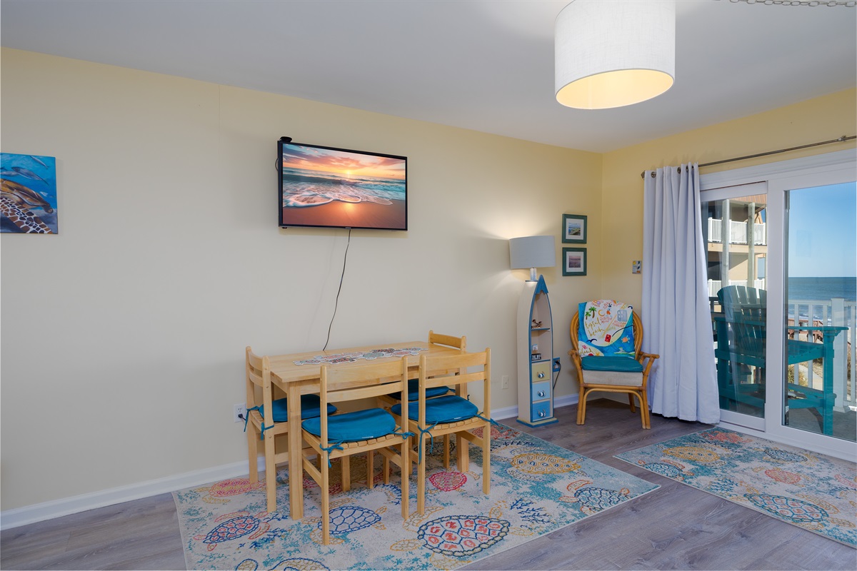 Dining table in living area
