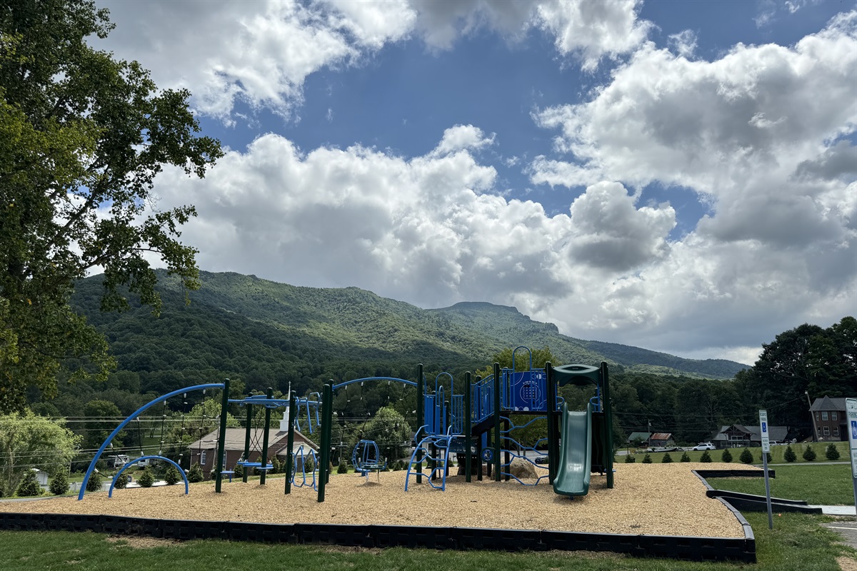 Seven Devils built a new park with playground, climbing structures, slides, swings, etc. Enjoy that view while your kids get some energy out!