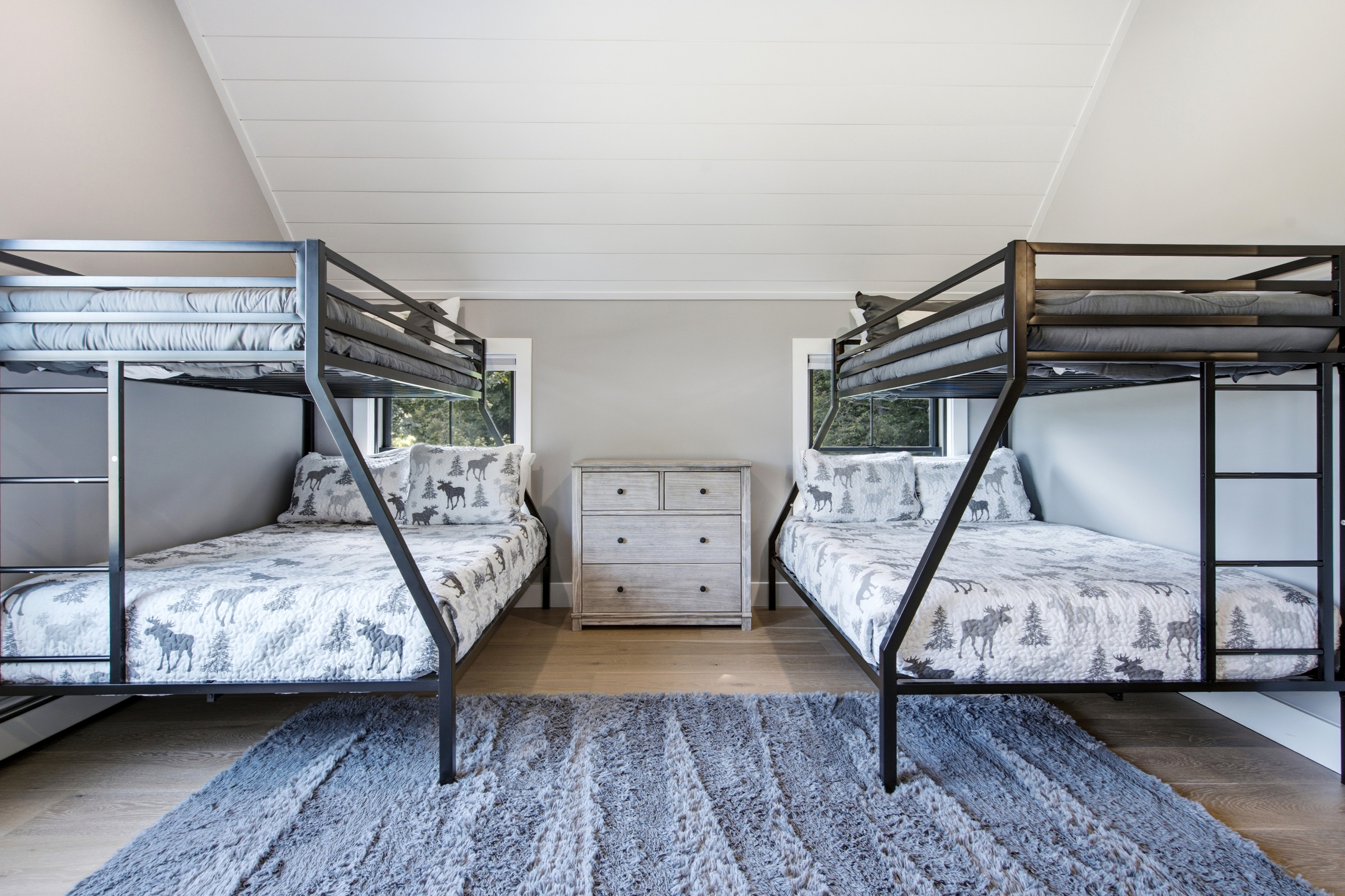 Multiple bunk beds make it easy for everyone to settle in and recharge after a day of exploring.