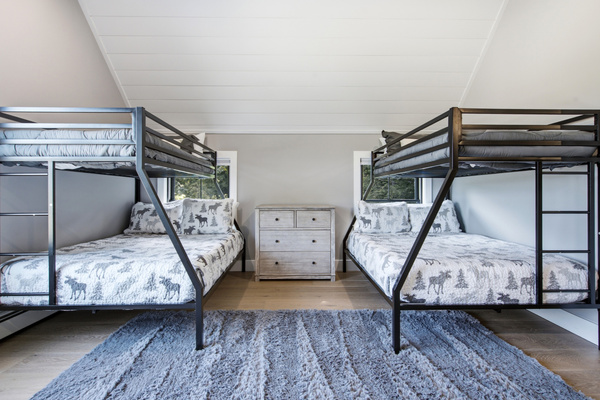 Multiple bunk beds make it easy for everyone to settle in and recharge after a day of exploring.