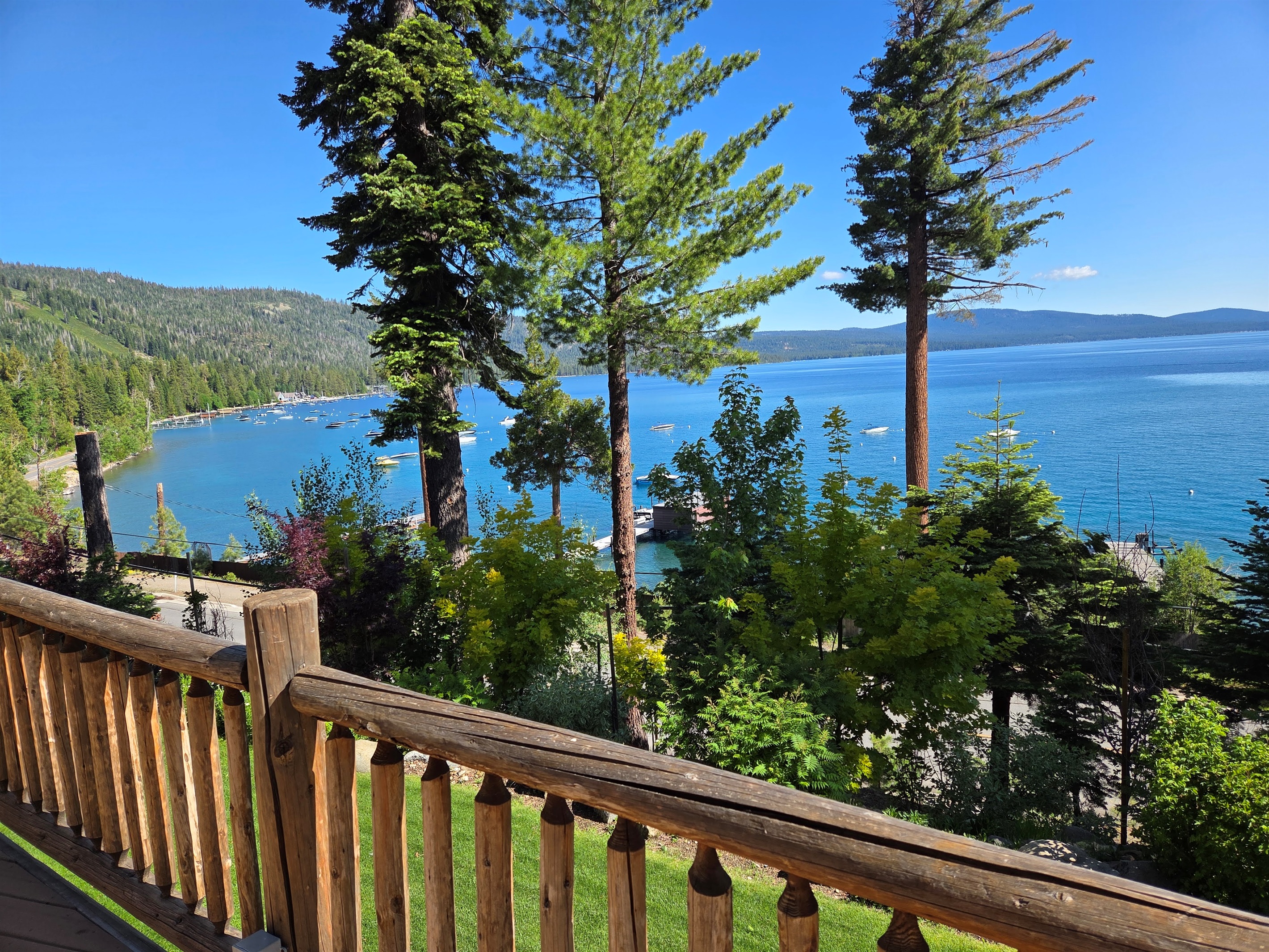 Looking at the north shore along the west shore from our deck.