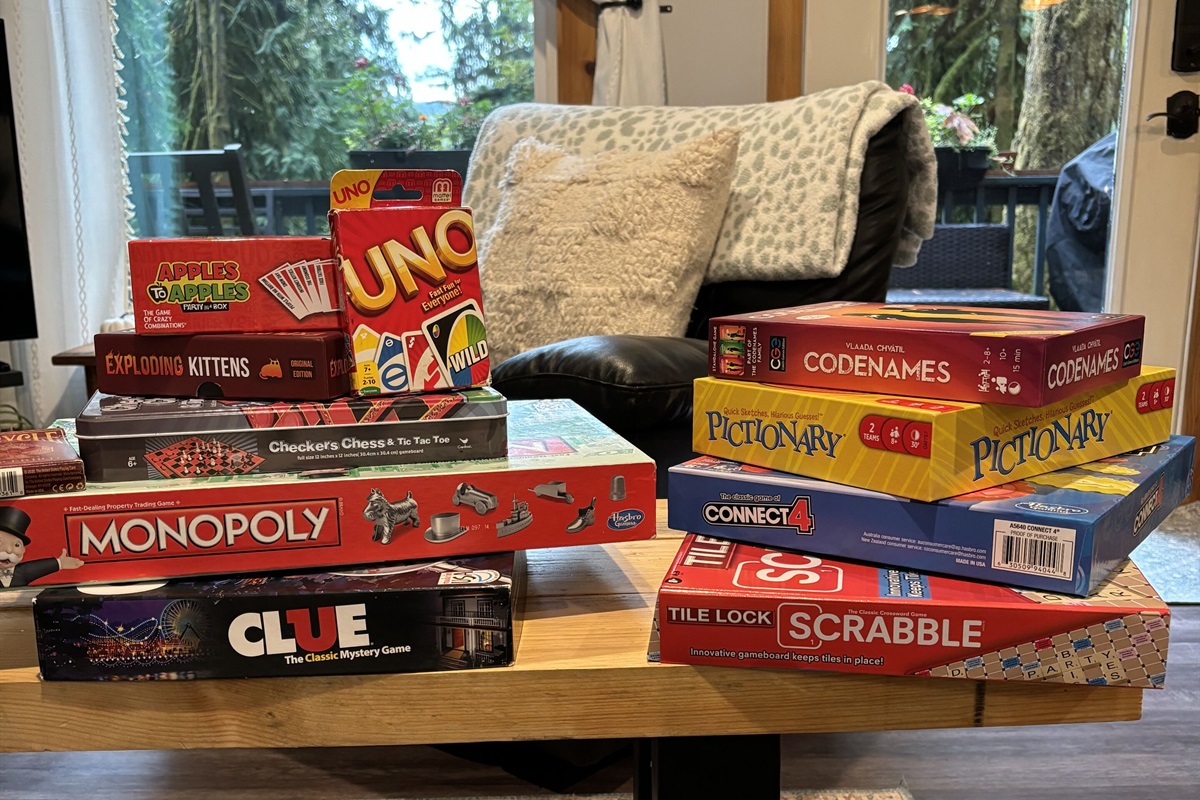 Enjoy a cozy night with our board game selection! 