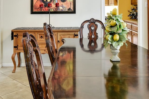 This butler's pantry connects the formal dining room to the kitchen adding additional counterspace for serving meals.