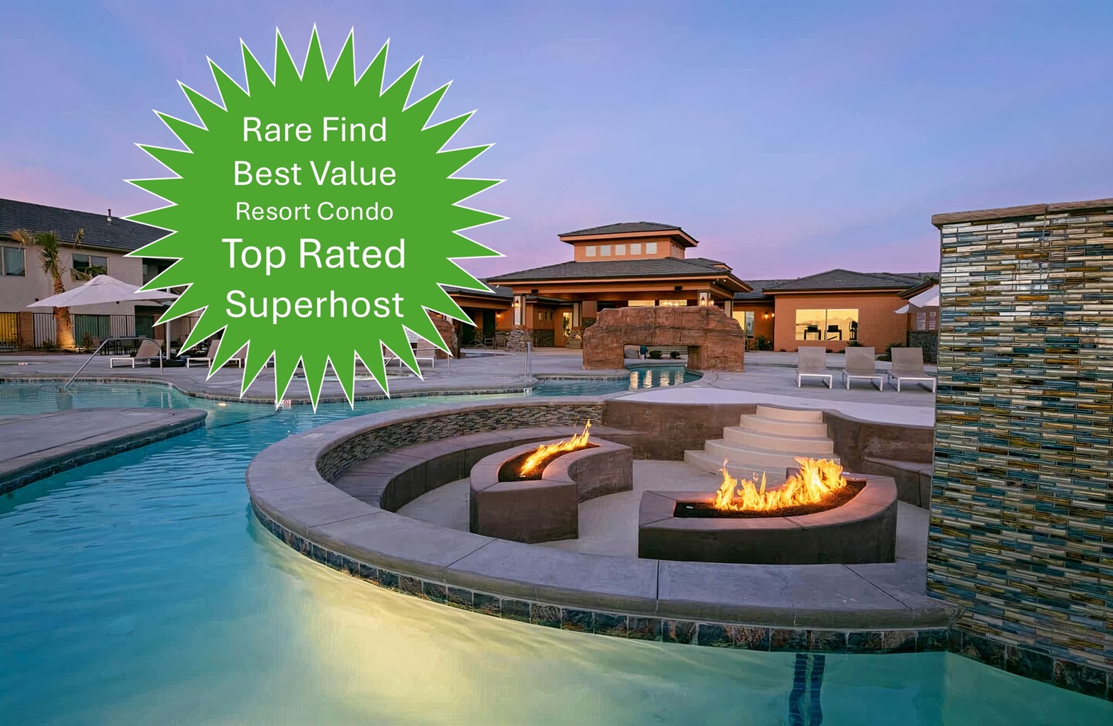 🔥🌊 Resort nights hit different here
Unwind in the heated pool, soak under the desert sky, and end the evening by the fire—this is the kind of vacation you remember long after you’re home.