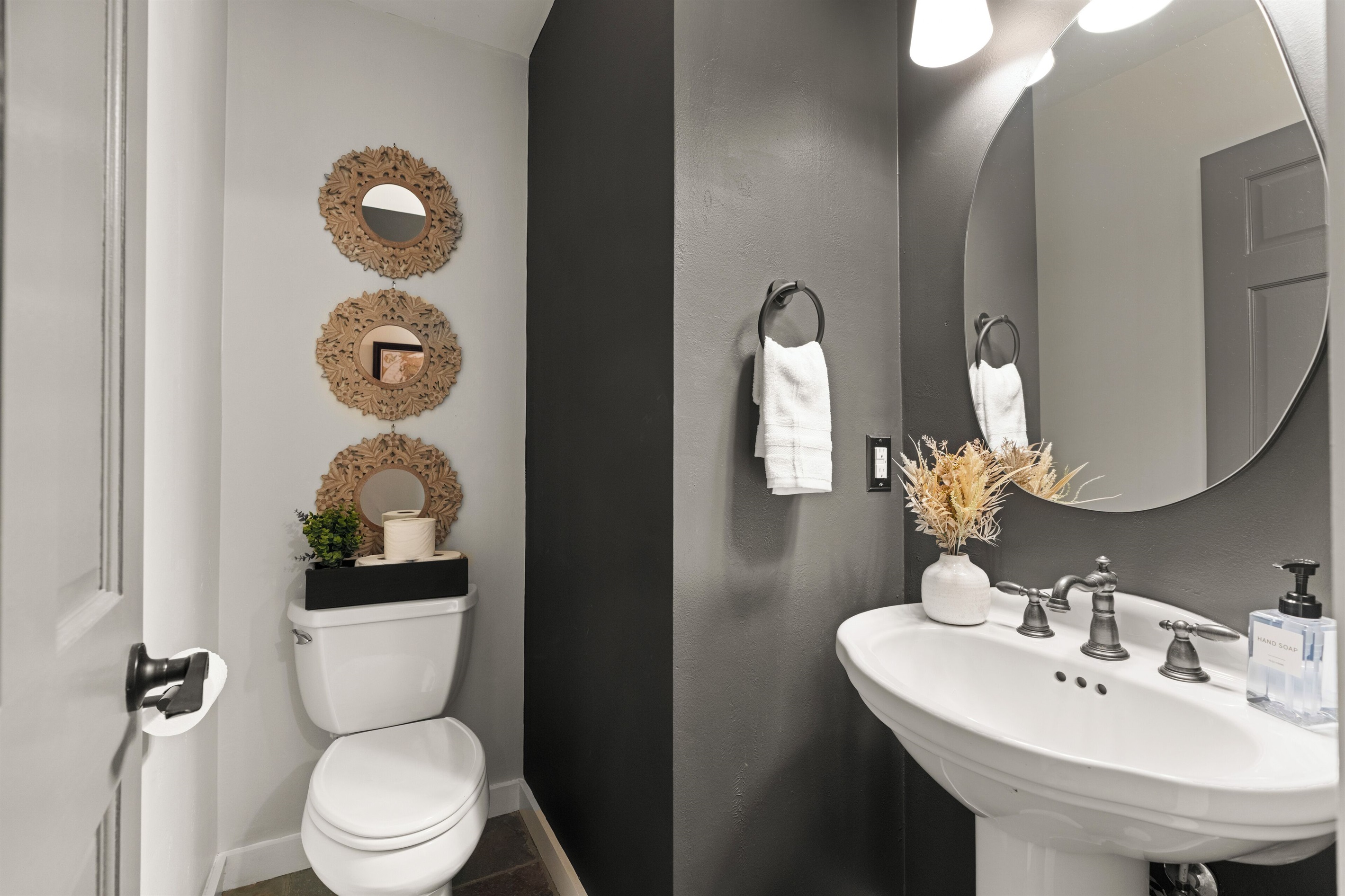Main level half bath, just outside BR2