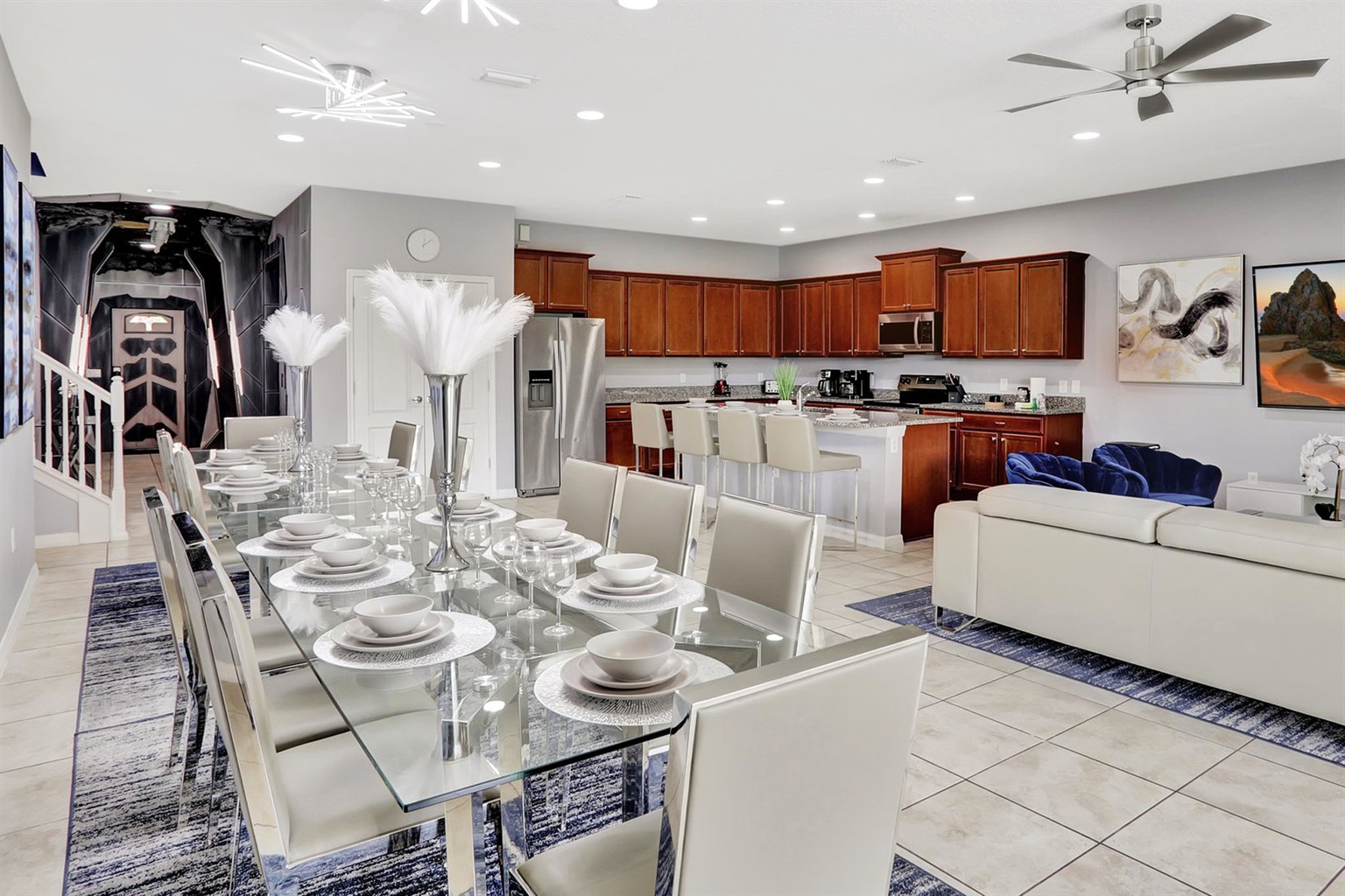 Open Floor Plan - Dining Room, Living Room & Kitchen