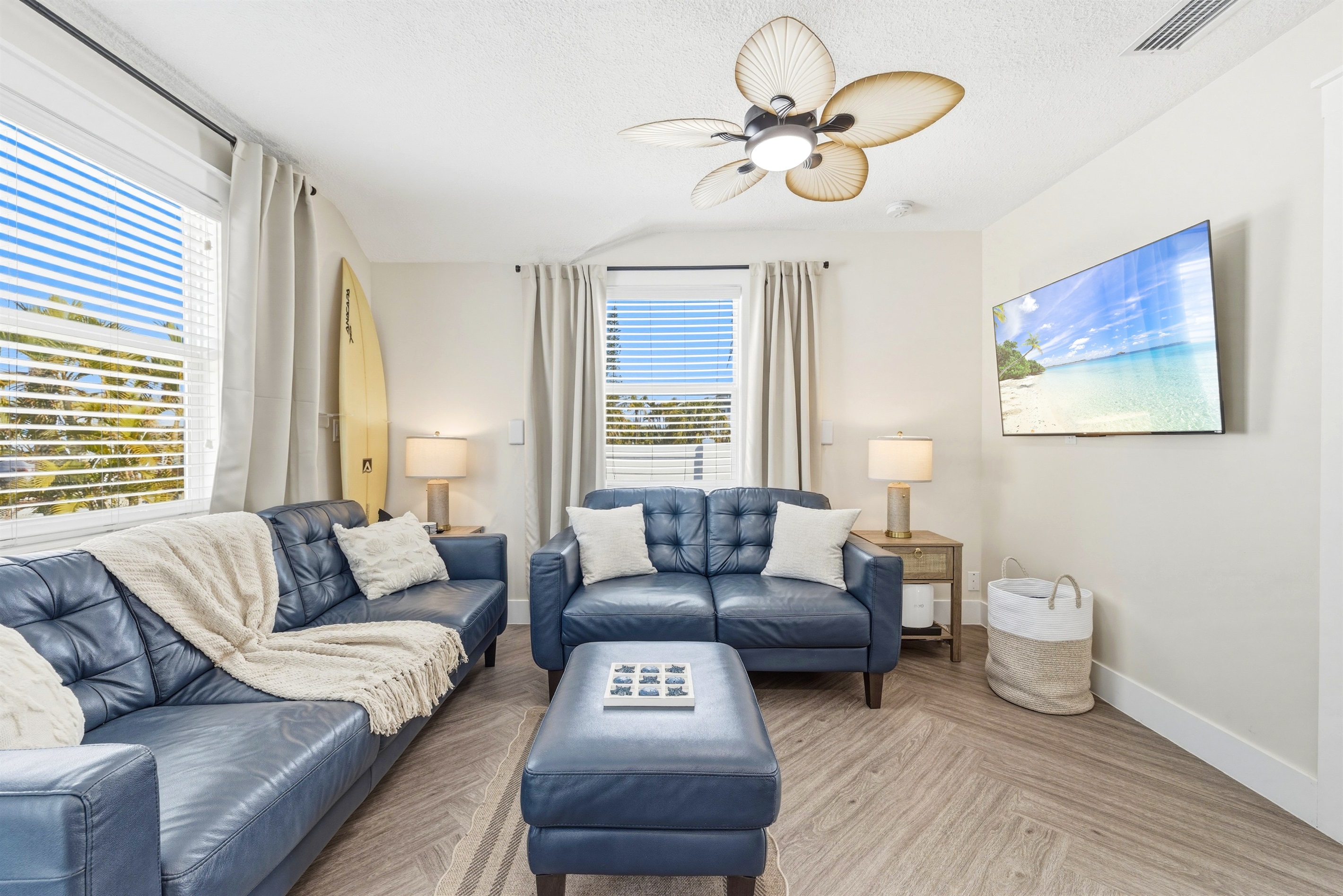 Open living area designed to unwind. Smart TV, board games, and high speed wifi throughout.