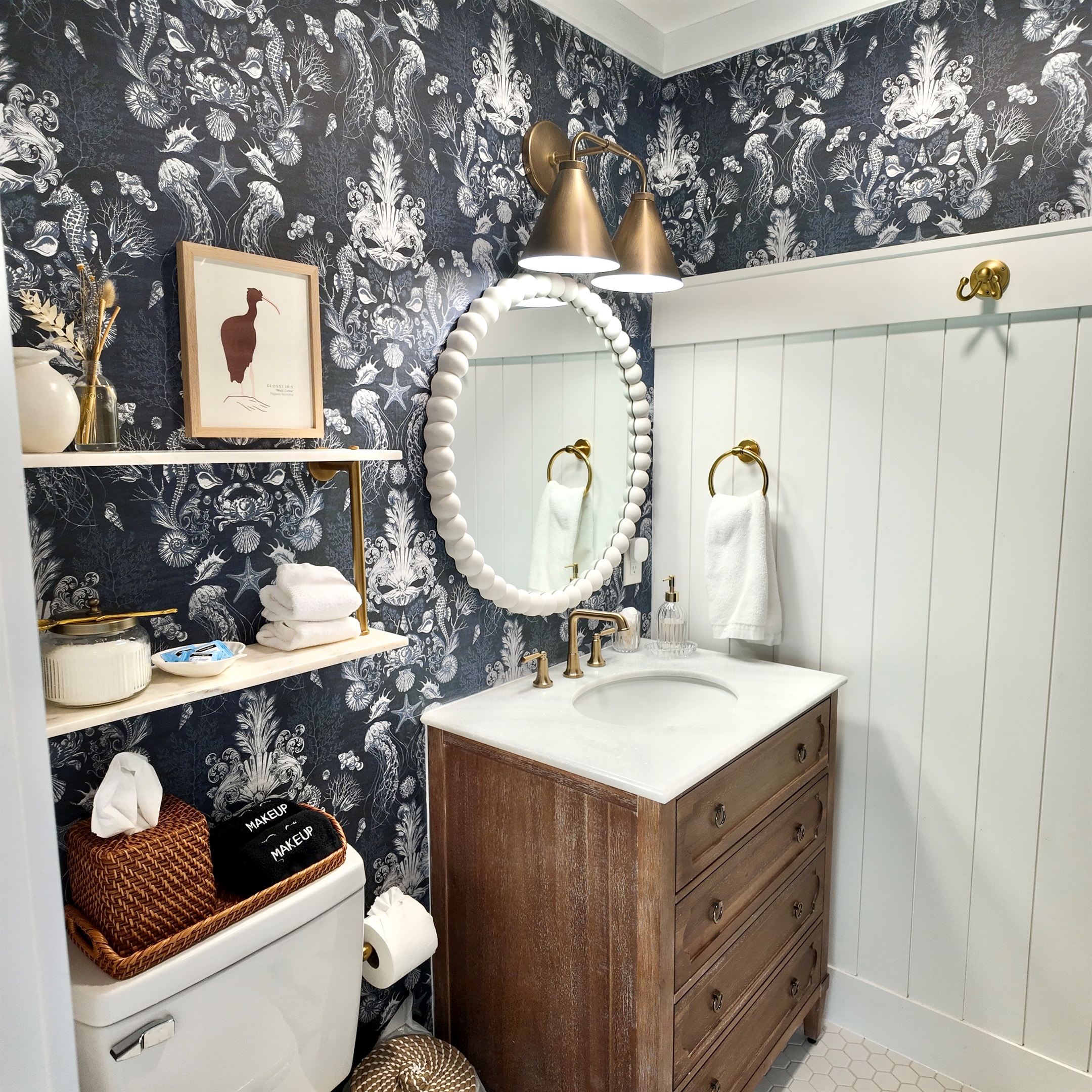 Master ensuite bathroom with shower and deep bathtub