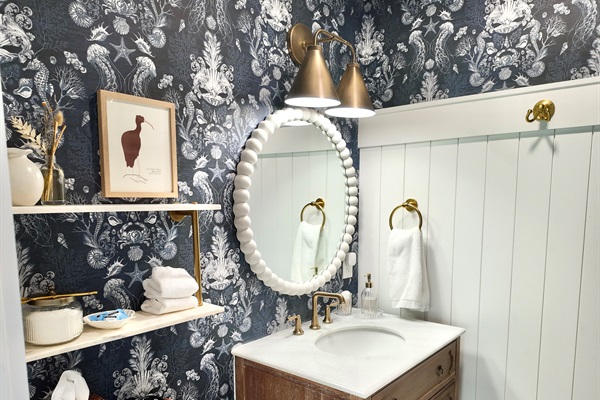 Master ensuite bathroom with shower and deep bathtub