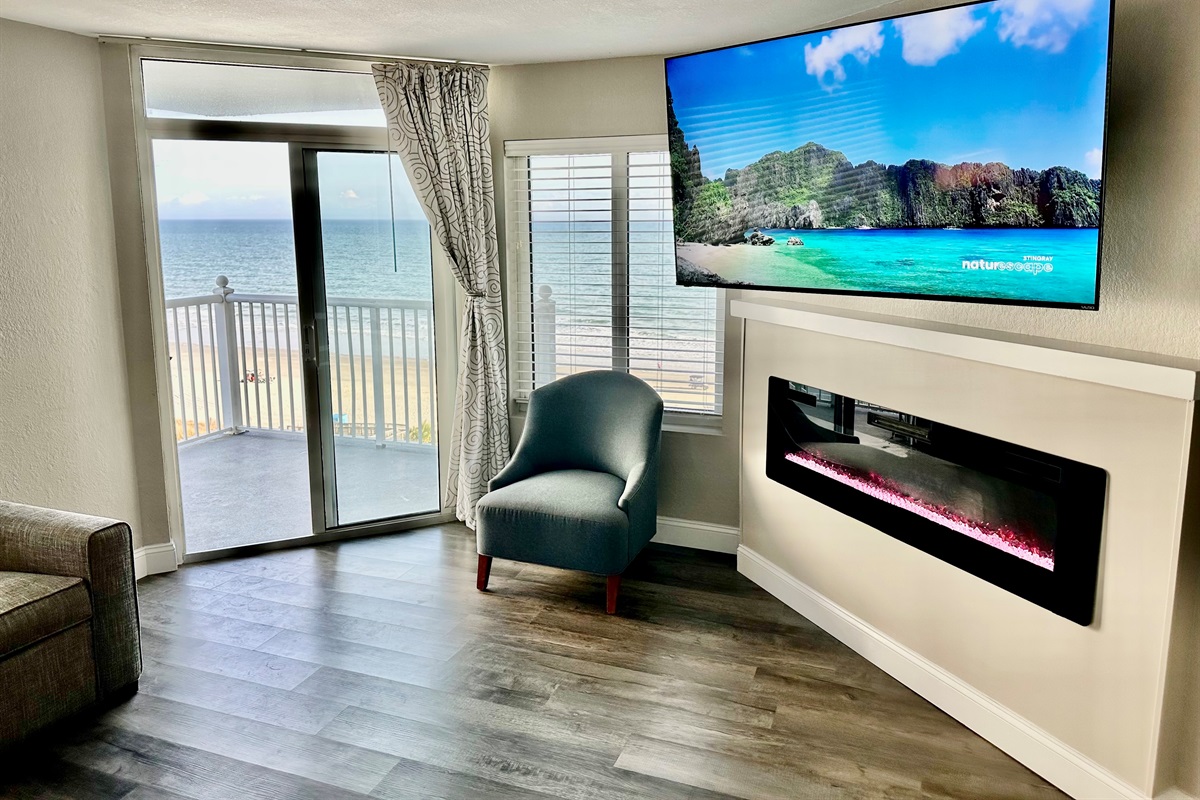 Enjoy the oceanfront living room