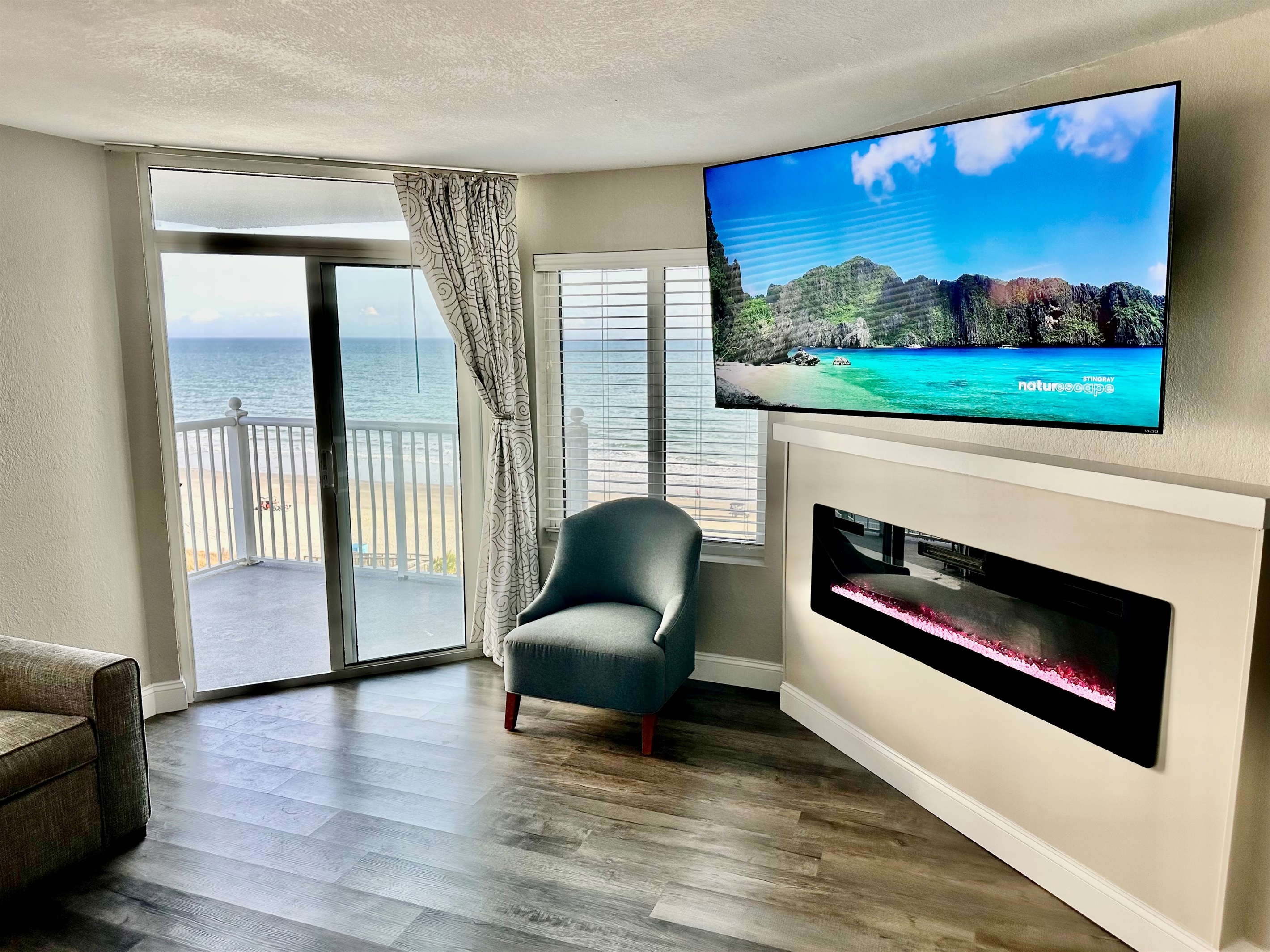 Enjoy the oceanfront living room