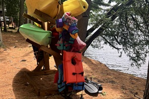 Common Area, kayas and life vests.