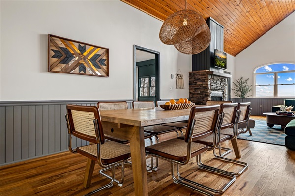 Gather around the dining table for shared meals, games, and conversation. With seating for 8 and the option to expand, there’s always room for everyone to come together.