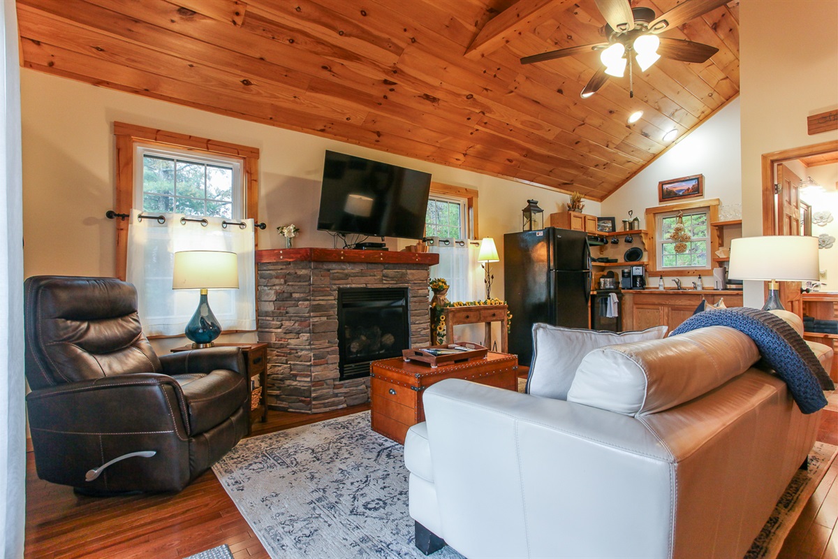 cozy living area with fire place