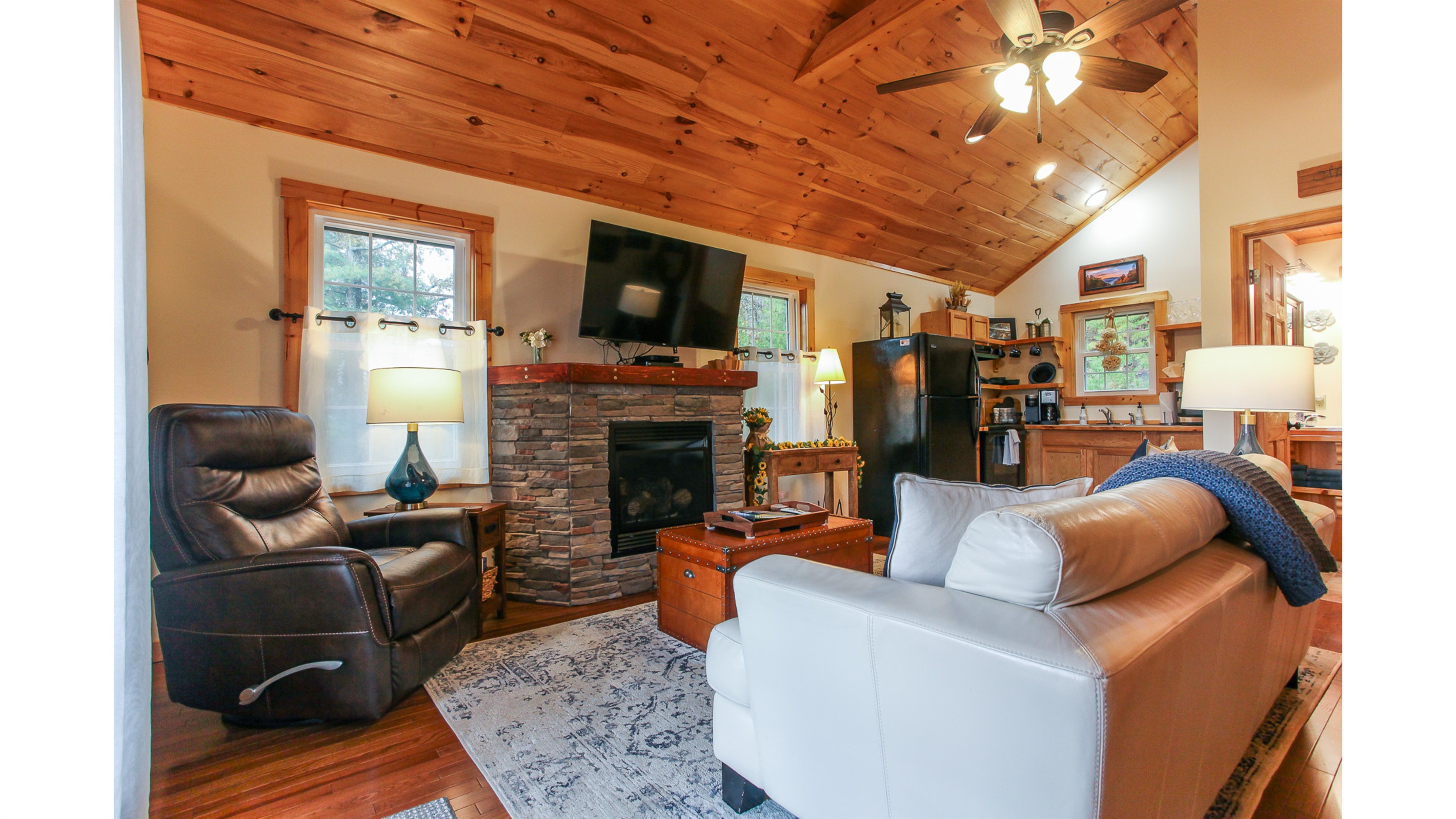 cozy living area with fire place