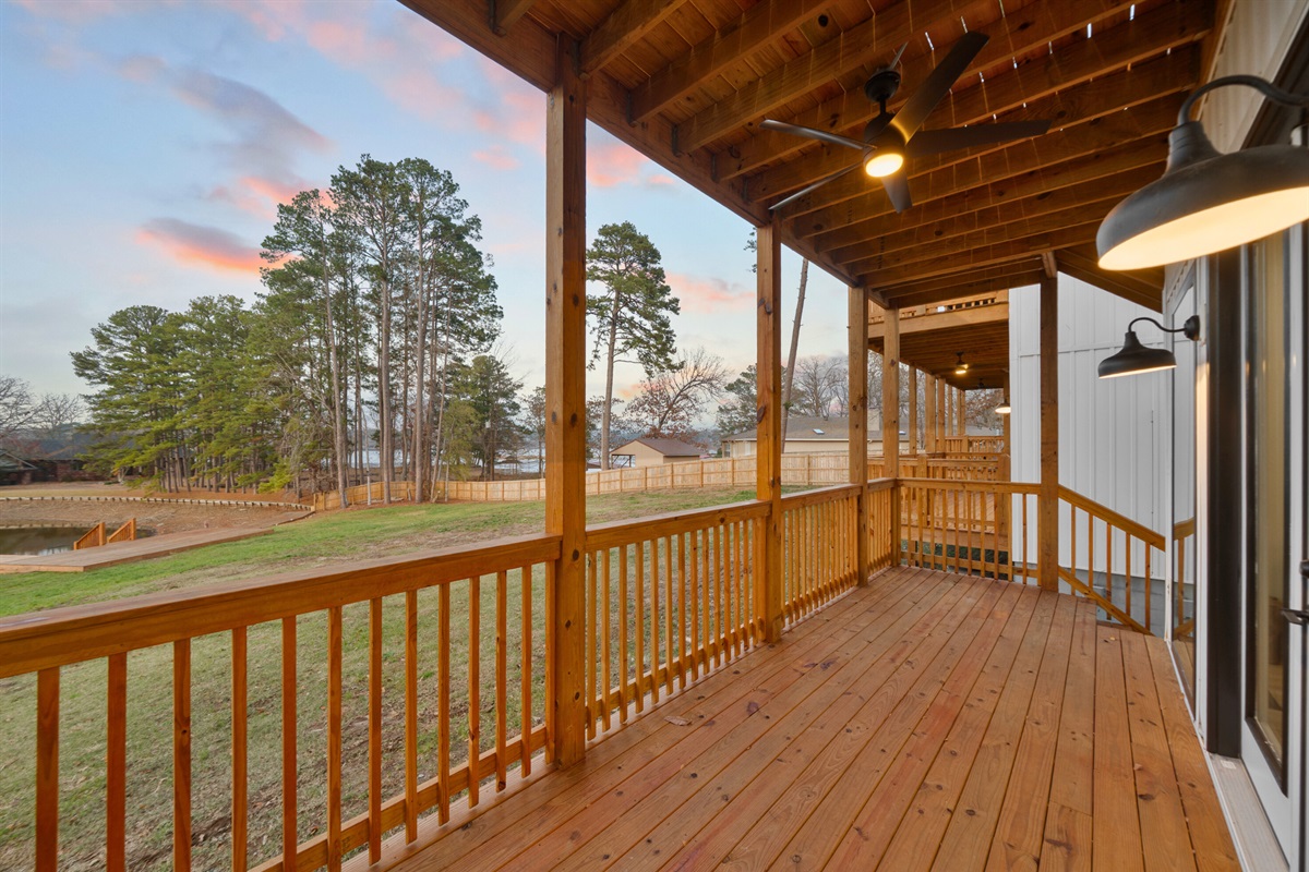 The deck offers a simple place to step outside and enjoy fresh air and water views.