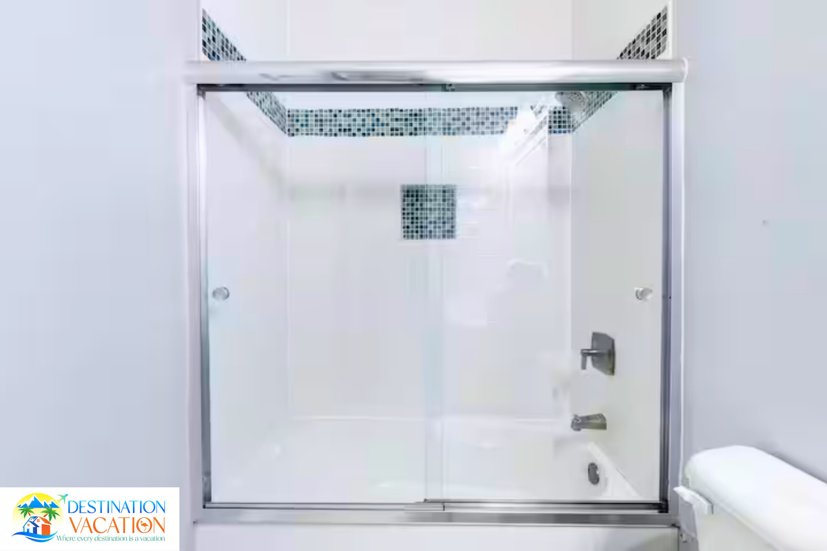 Clean, crisp finishes create a relaxing bathroom retreat.