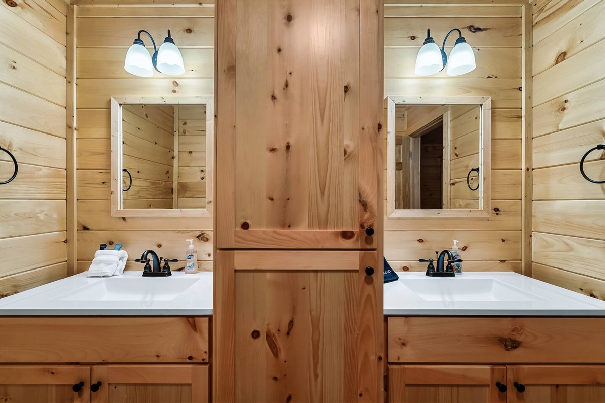 Bathroom #1: There’s plenty of room with the double vanity.