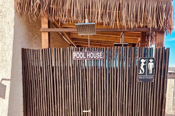 Outdoor pool bathroom & shower