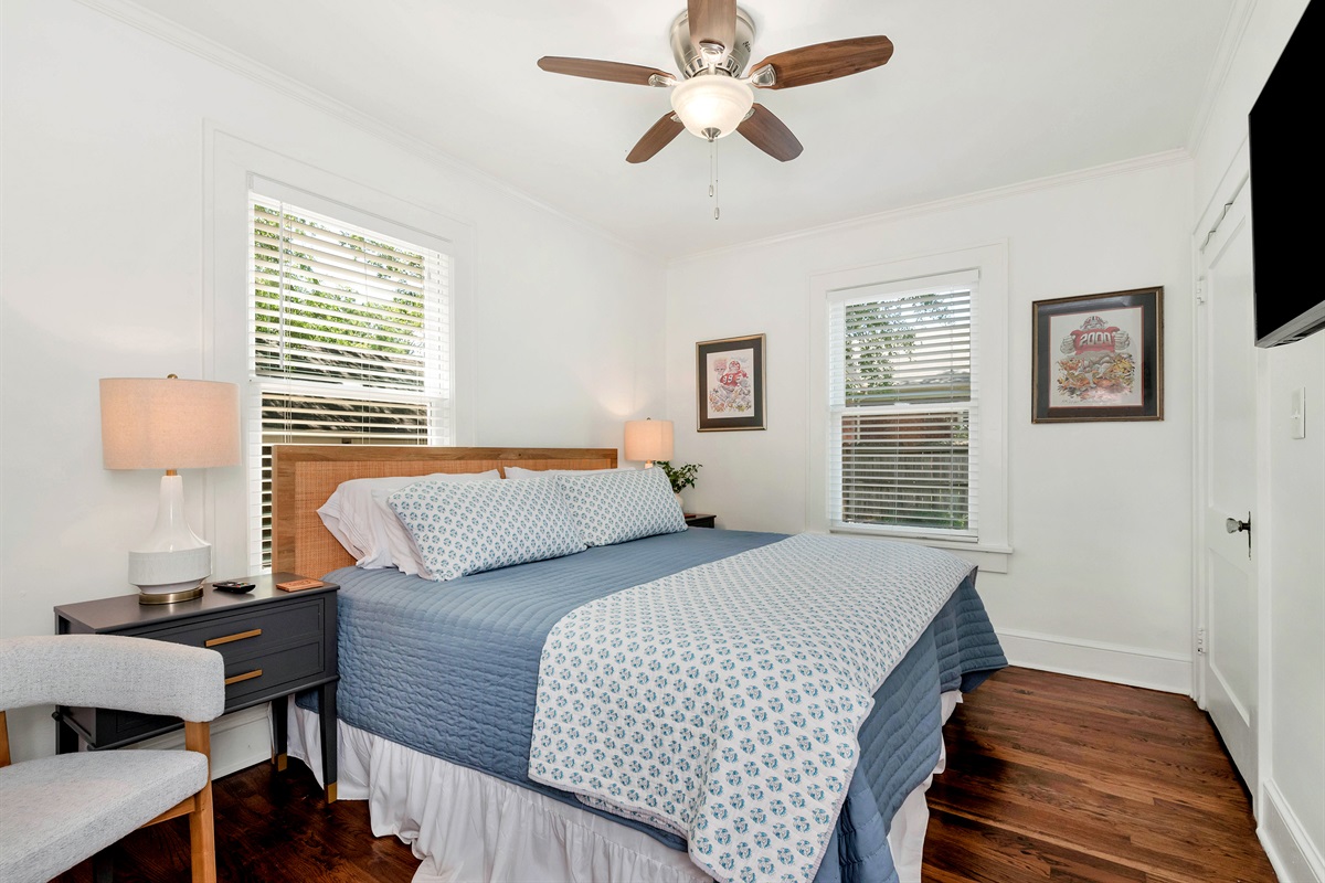 King Bedroom #2 with mounted TV