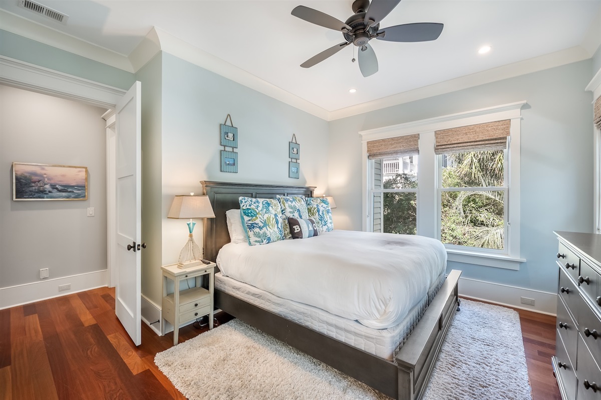 Bedroom 3:  King Bed + Ensuite + TV Shore Thing | 4001 Palm Blvd | Isle of Palms, SC | IOP Escapes
