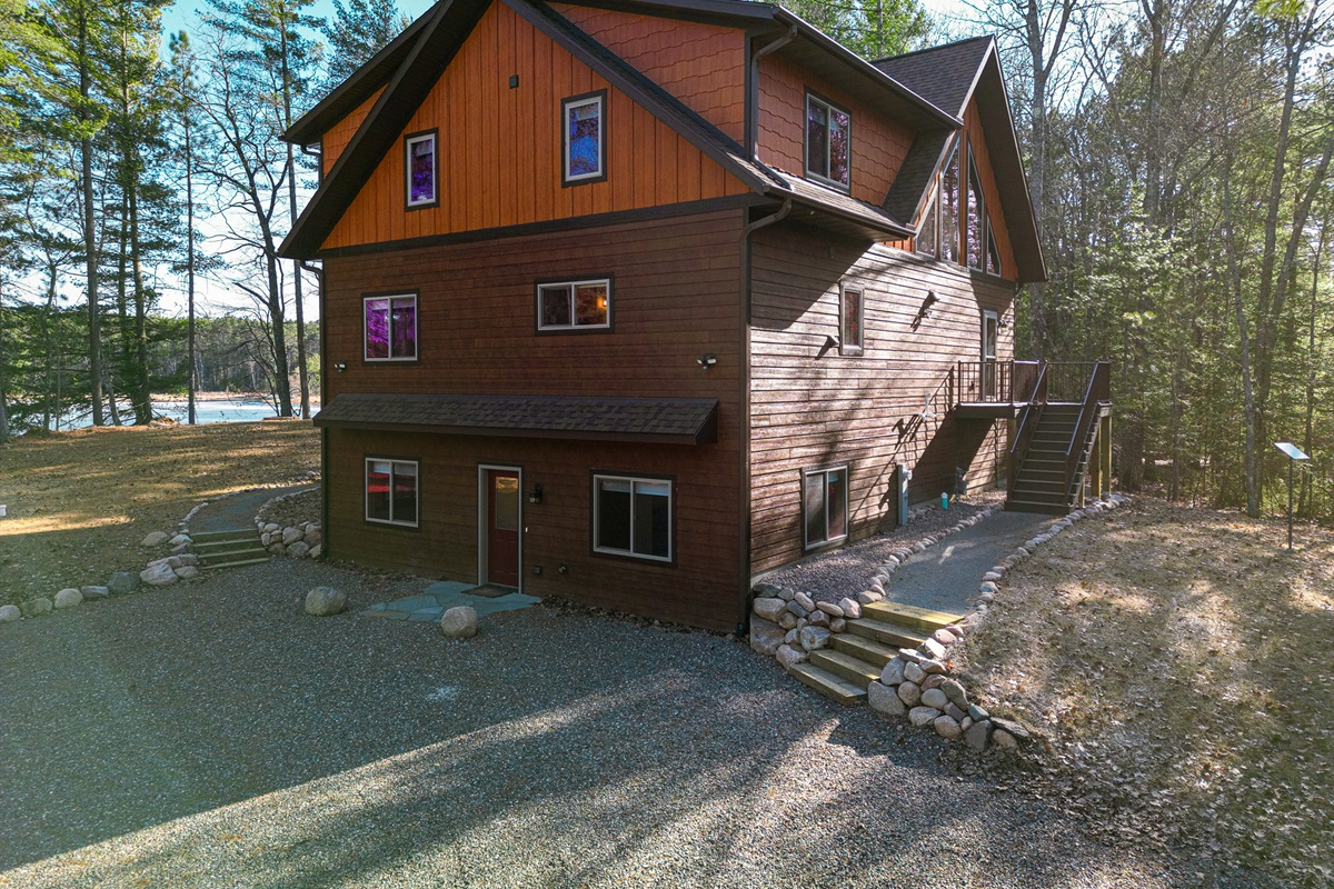 Exterior - Lower Level Entrance from Parking, Stairs Up to Main Level Entrance