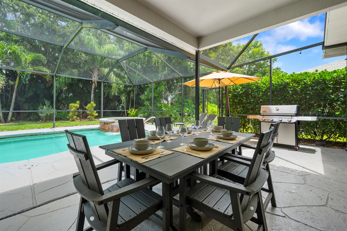 Slide open the doors and take dinner outdoors
