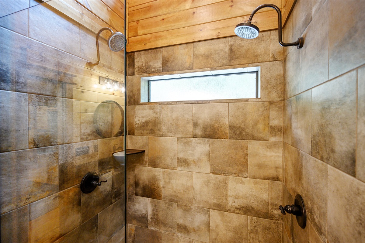 Dual shower heads.