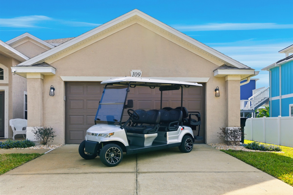 Golf cart rentals available for beach, pier, shopping and restaurant trips