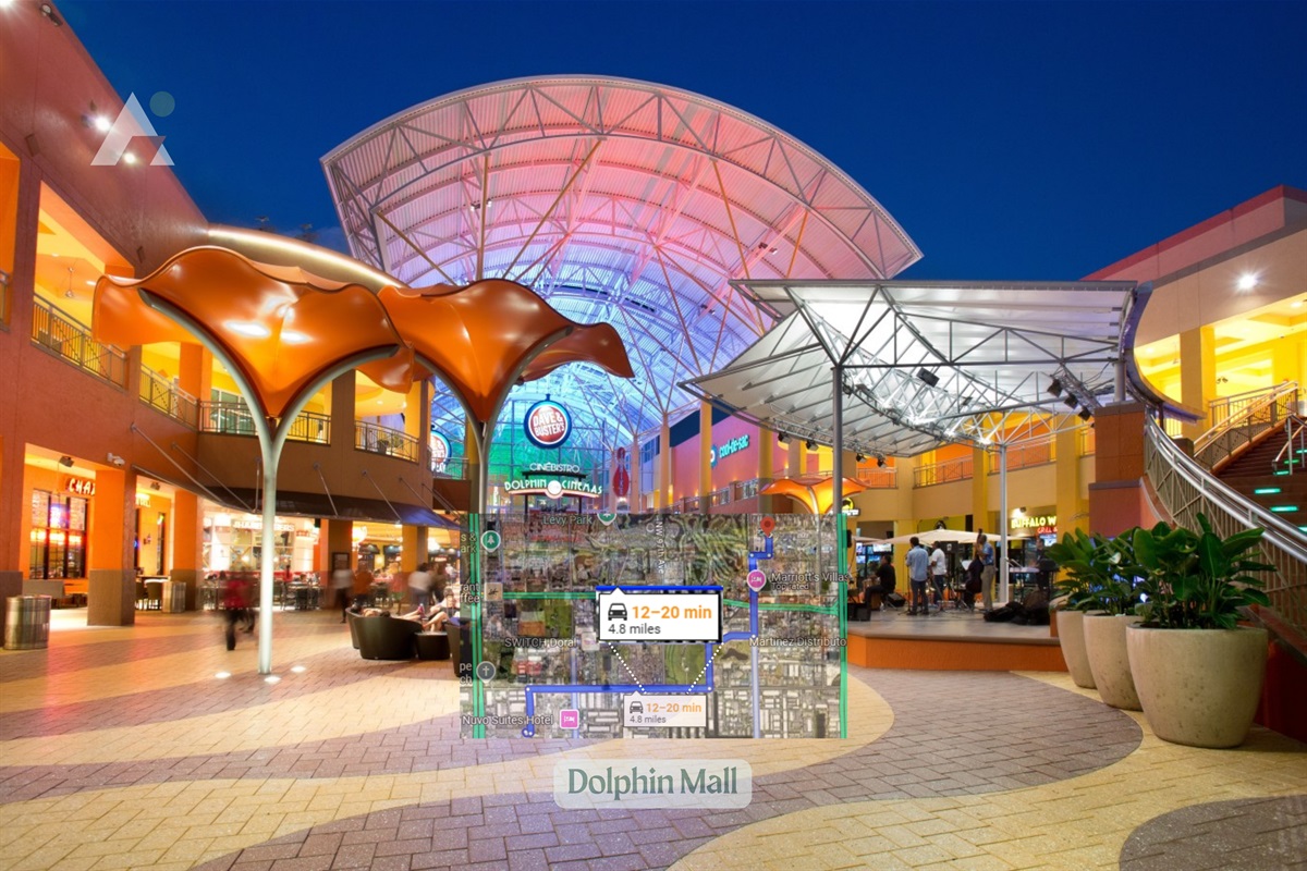 Large shopping center offers more than 240 retail shops, plus a food court, theater & bowling alley.