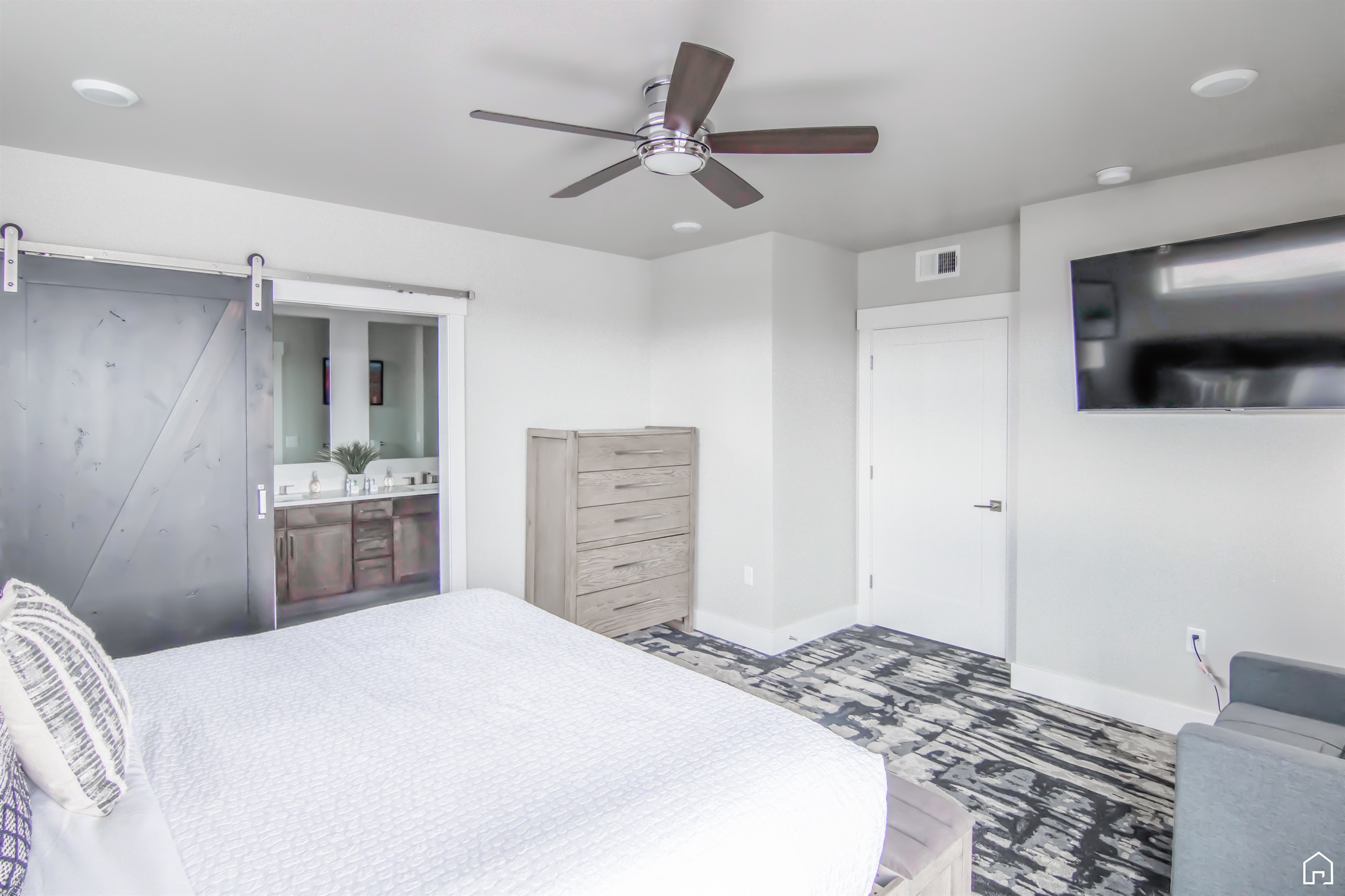 Master bedroom with ensuite bathroom