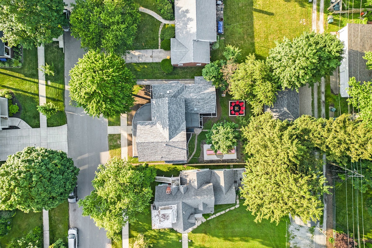 Aerial view of the property