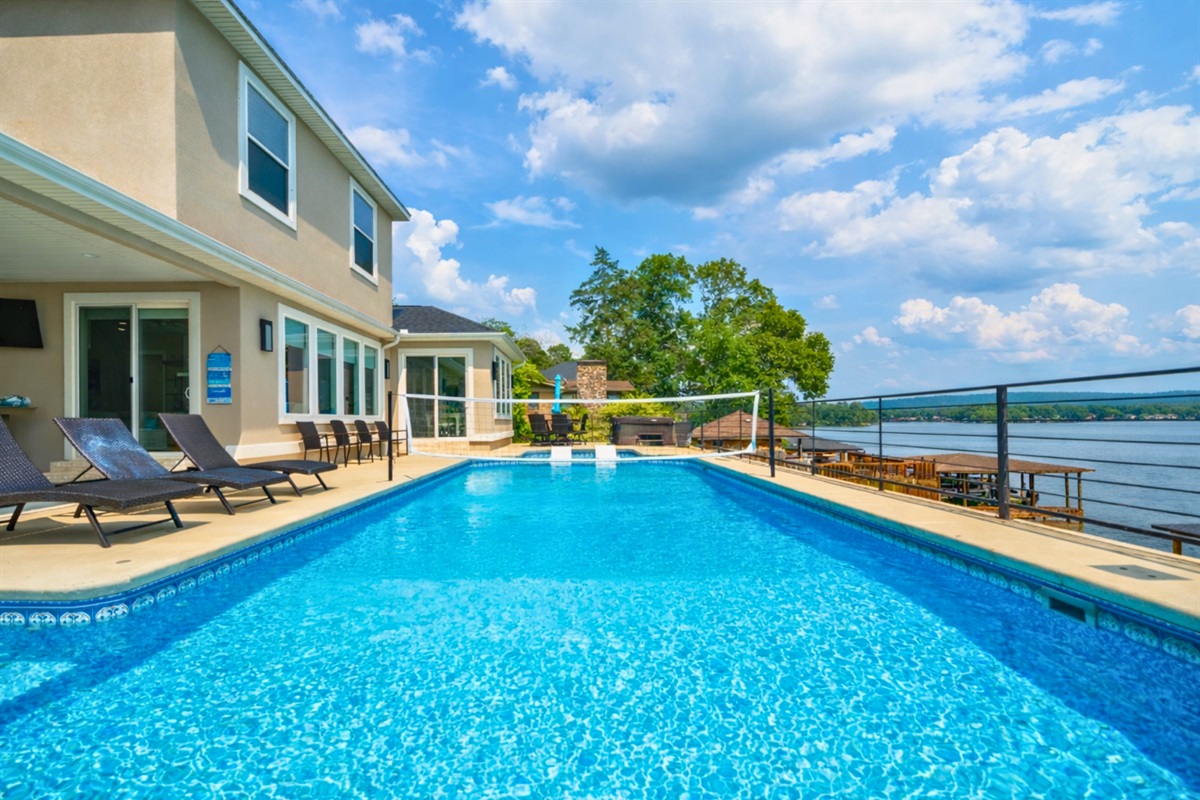 A refreshing escape, this pool is perfect for a day of lounging or a quick splash to cool off.