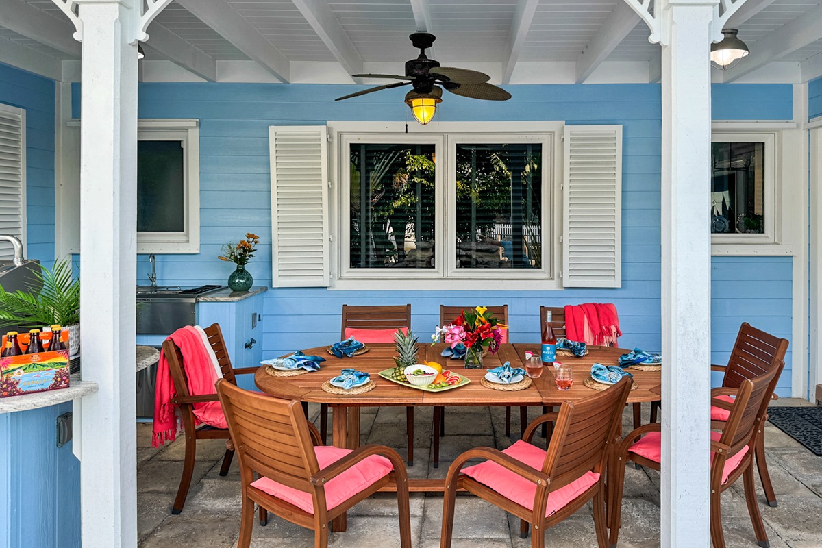 Where there's a covered outdoor dining area...