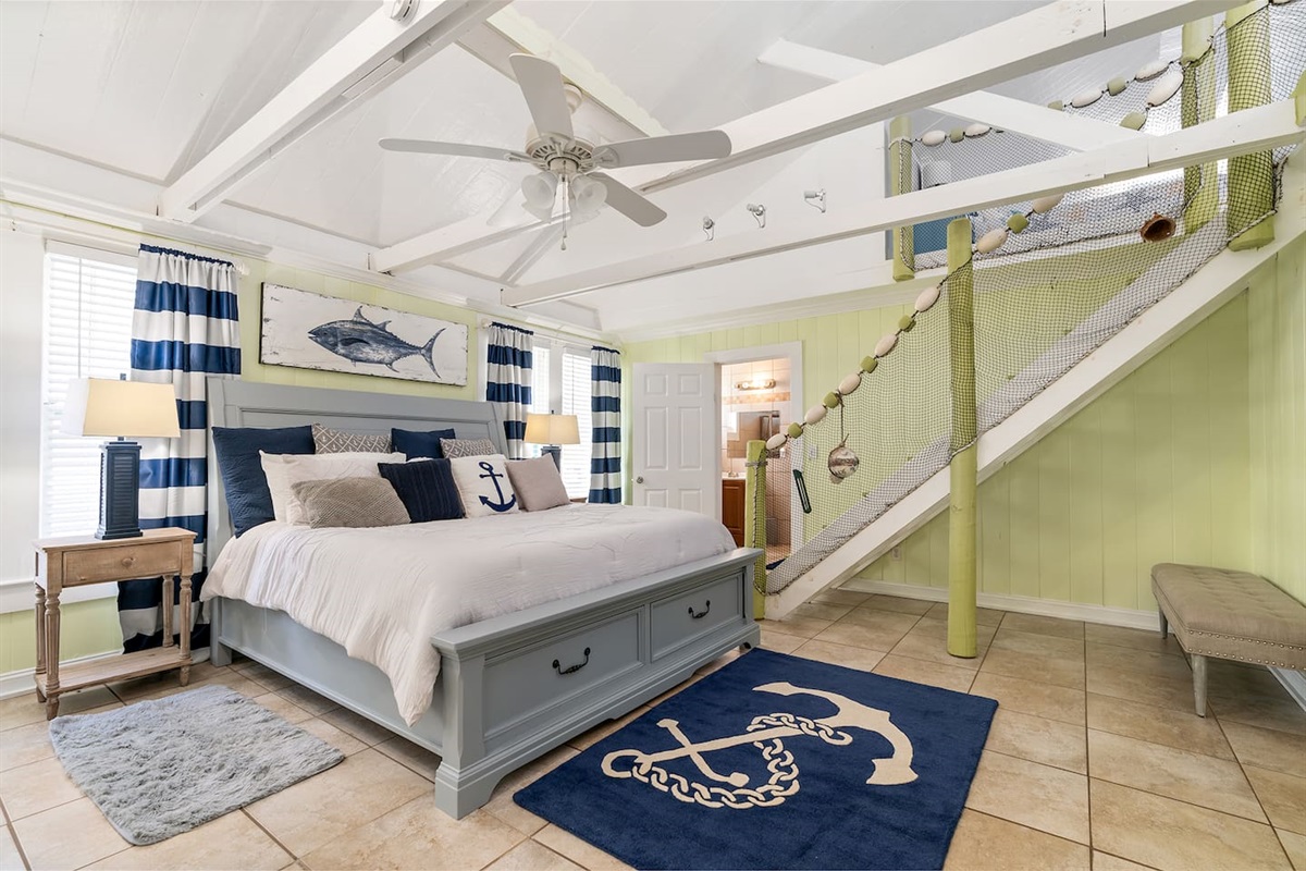 Master with stair access to loft area