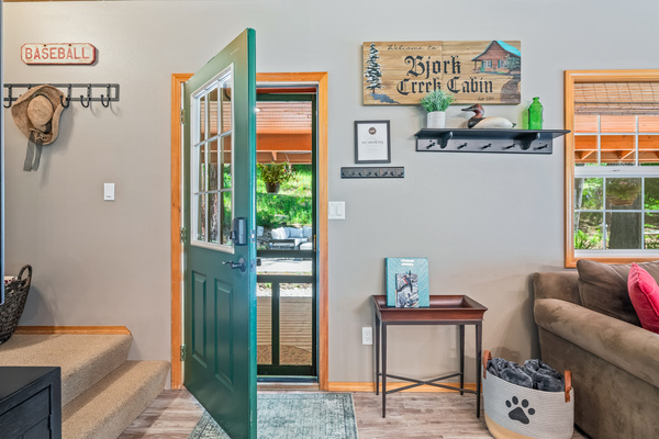 Front door opens to the living area