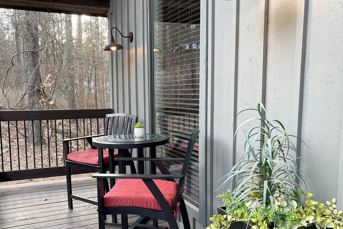 Comfortable seating on the front porch.