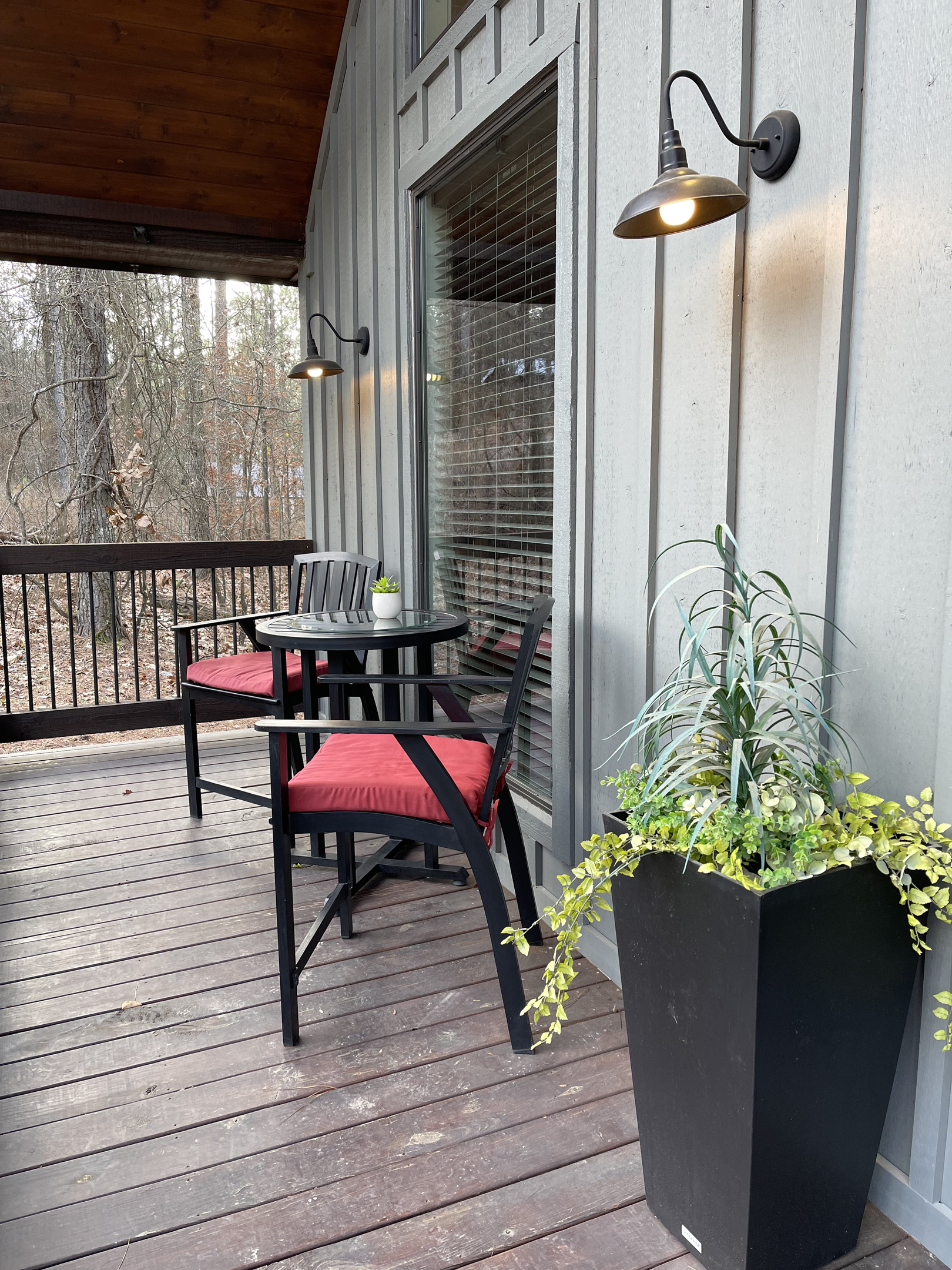 Comfortable seating on the front porch.