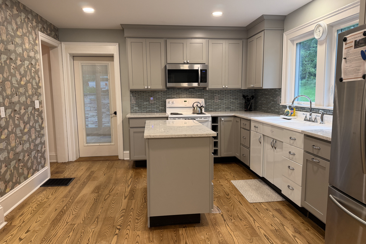 Bright kitchen with a beautiful mix of new and old