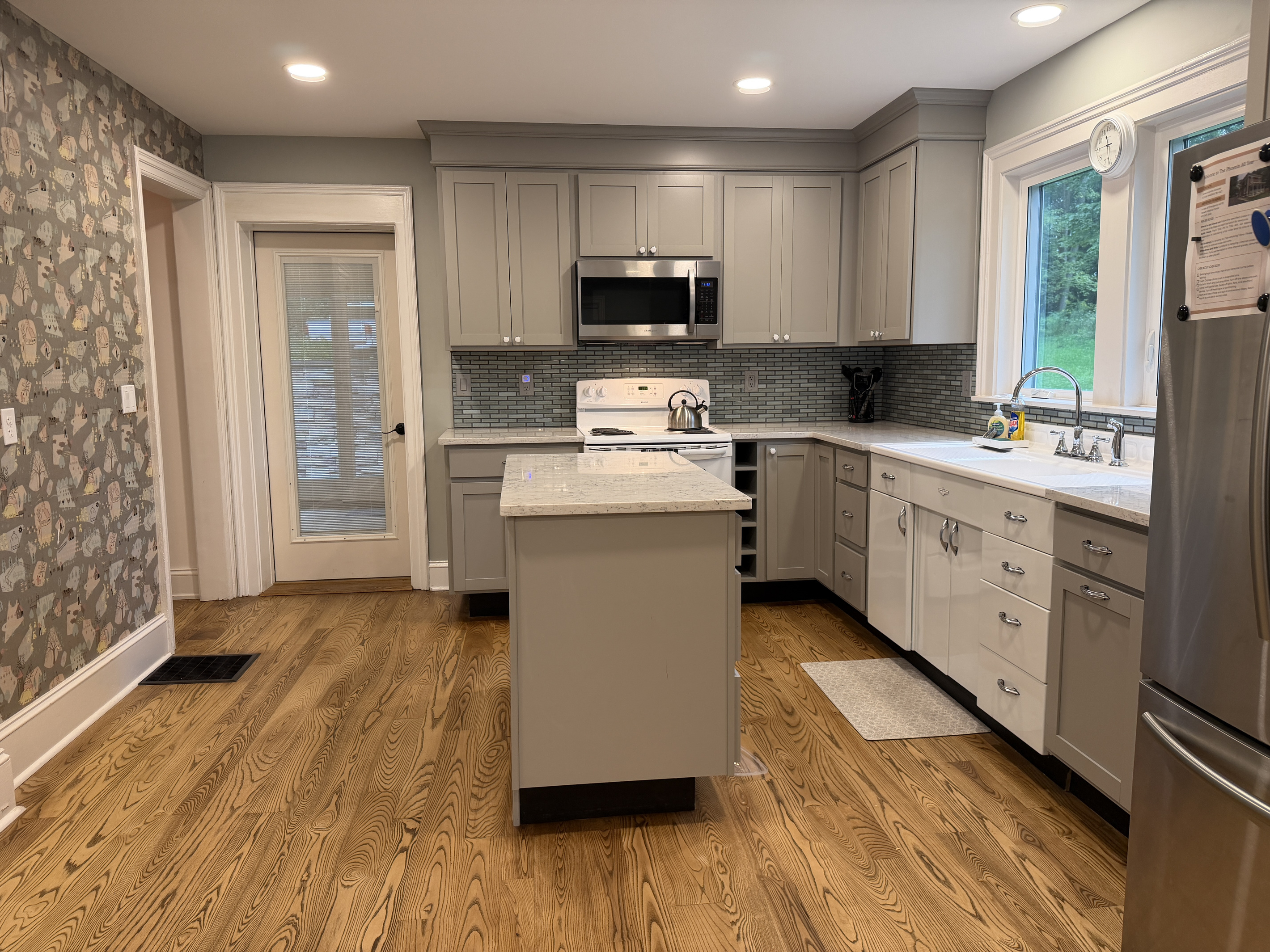 Bright kitchen with a beautiful mix of new and old