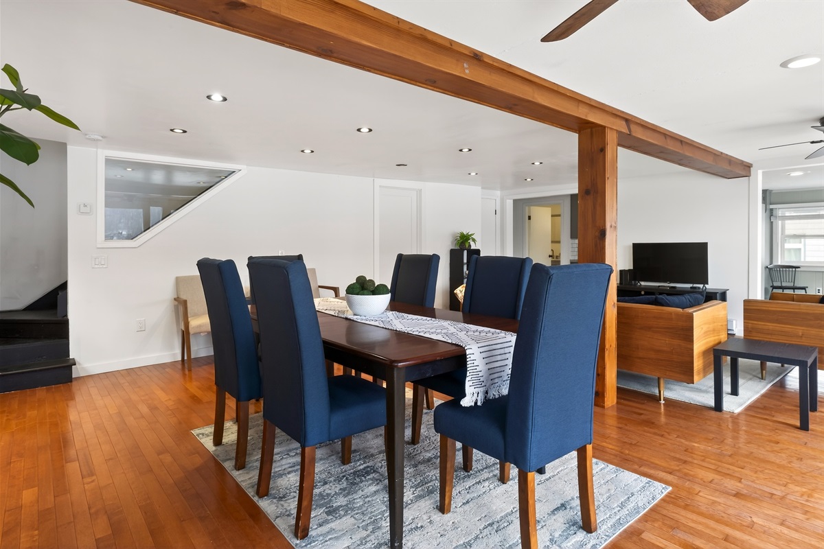 Beautiful open living room and dining room 
