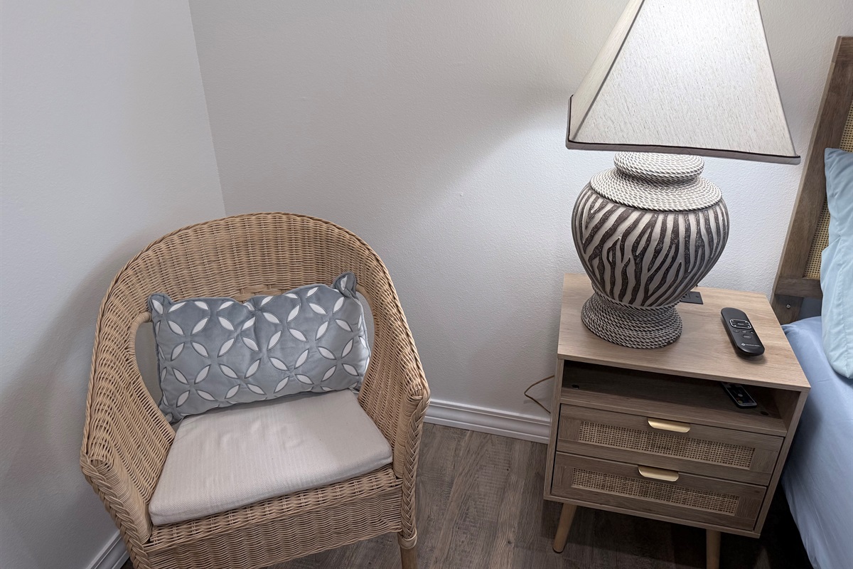 Lots of comfortable reading areas in master bedroom
