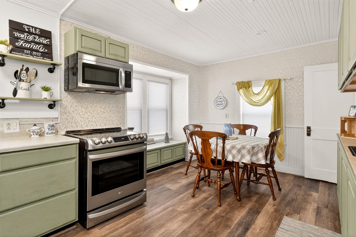 Spacious kitchen with additional seating