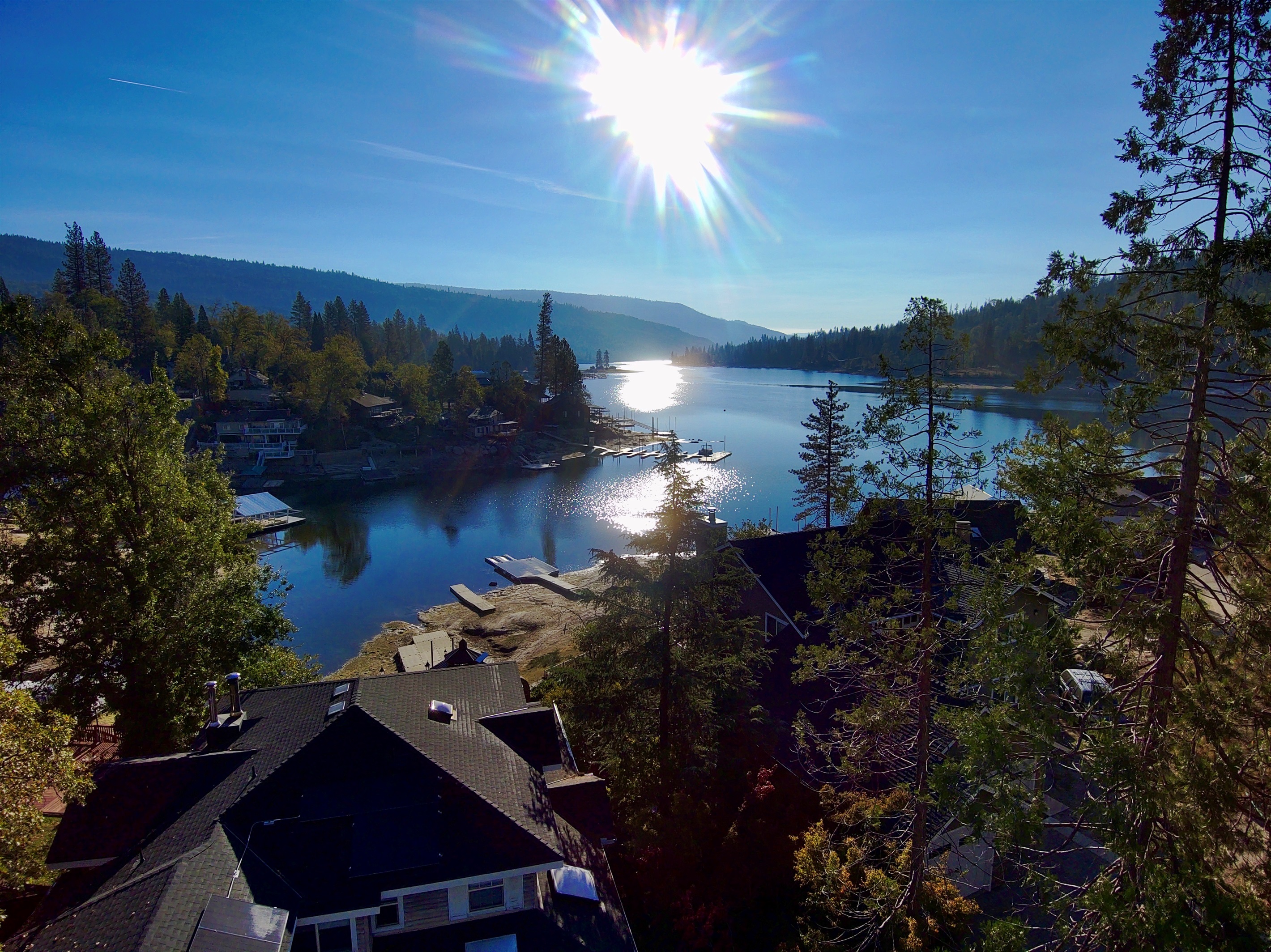 Aerial view of Bass Lake from our property