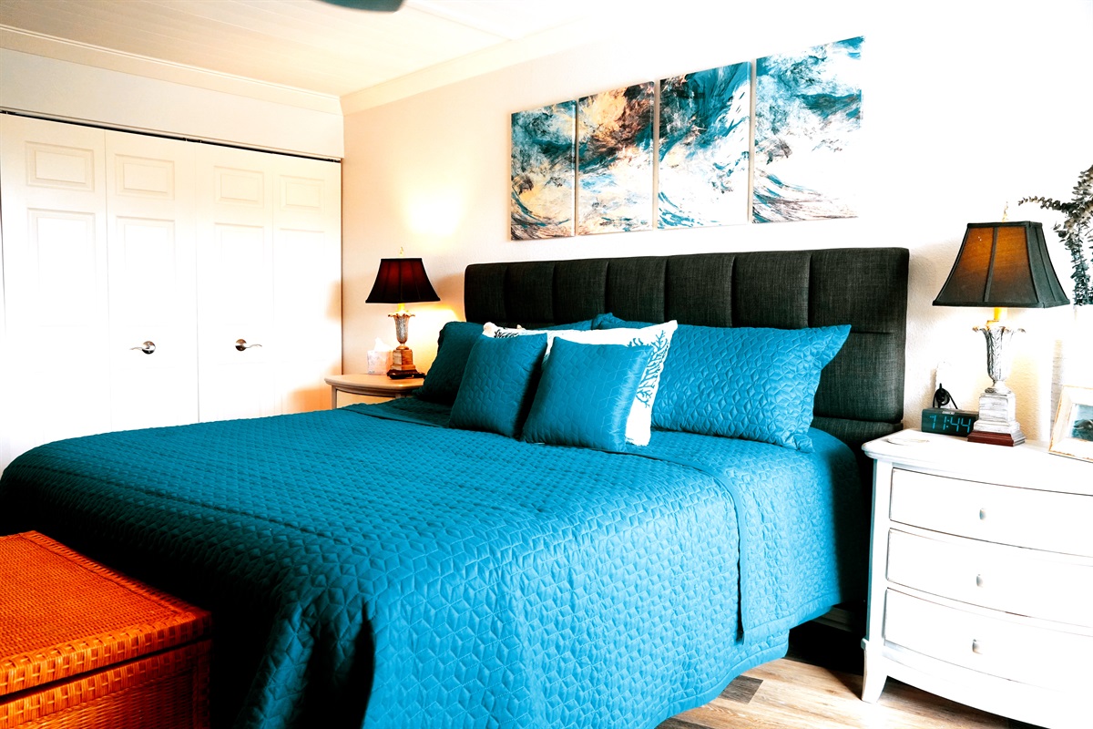 Ocean-inspired color create a restful and energizing bedroom vibe.
