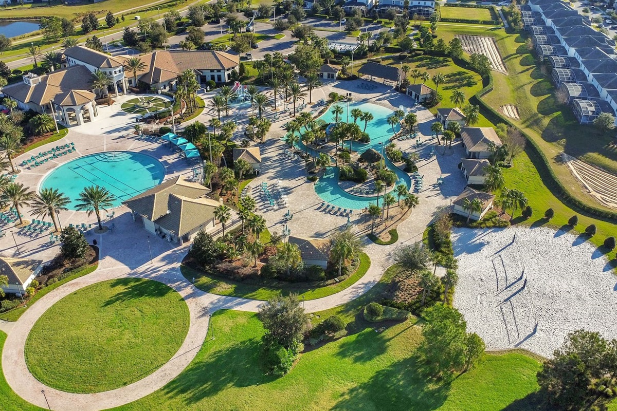Aerial view of the Oasis Club spaces.